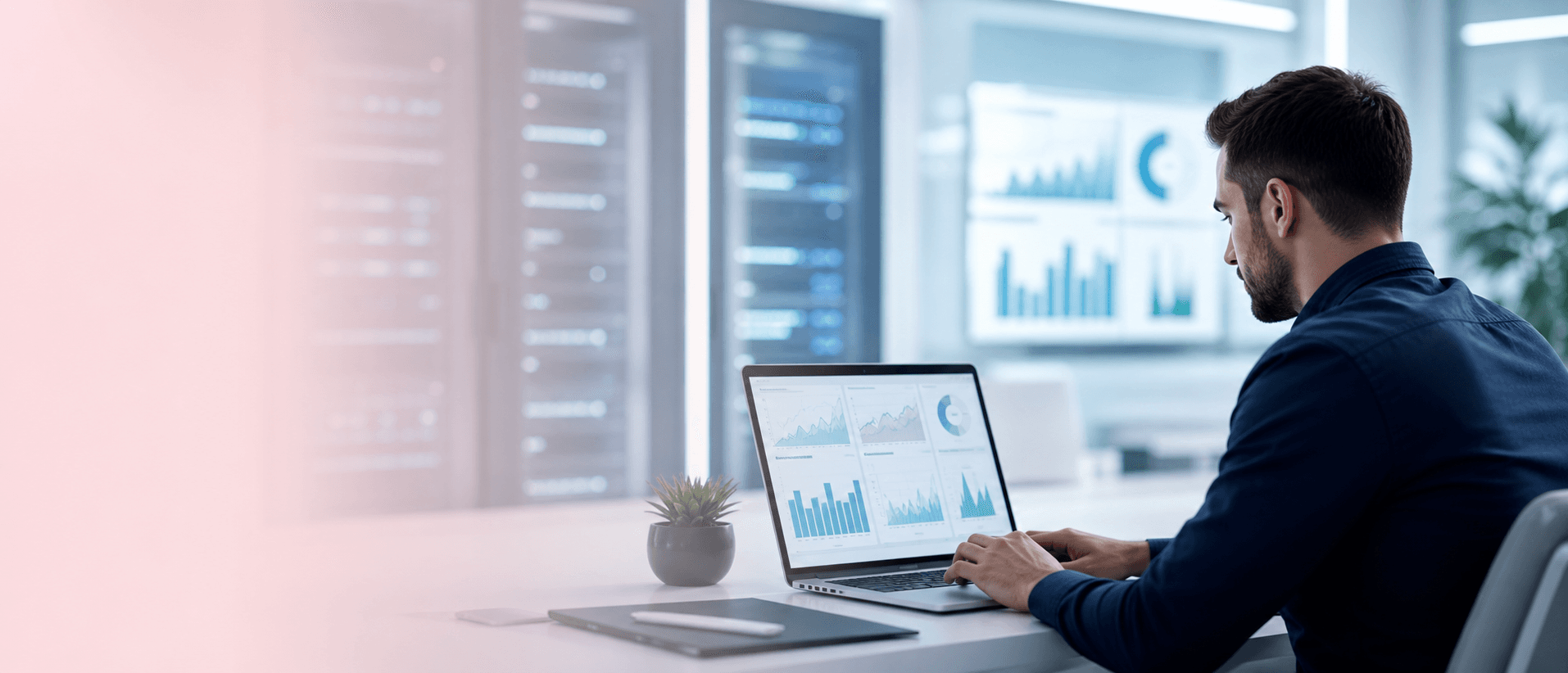 Hosting client reviewing website operations